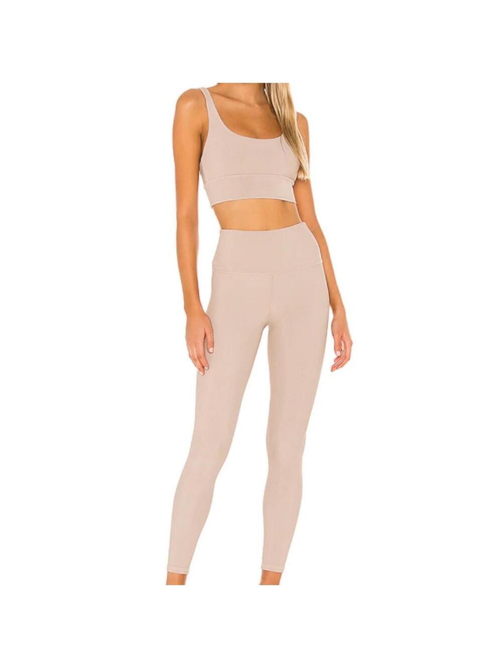BEACH RIOT Leah Sports Bra Ayla Legging Set Taupe XS S